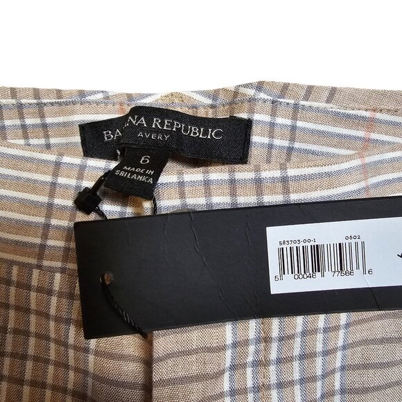 Banana Republic Tan and‎ Pink Linen Pants Size 6 New With Tags - Picture 4 of 8